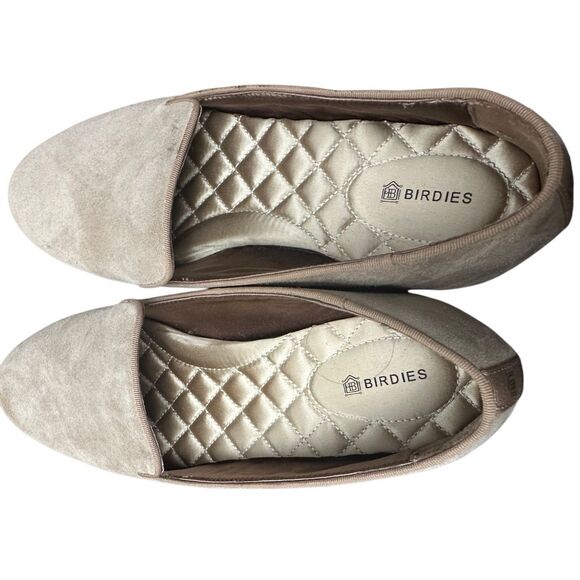 Birdies Starling Latte Suede Womens Loafers Flats Tan Soft Leather Classic Size - Picture 9 of 10